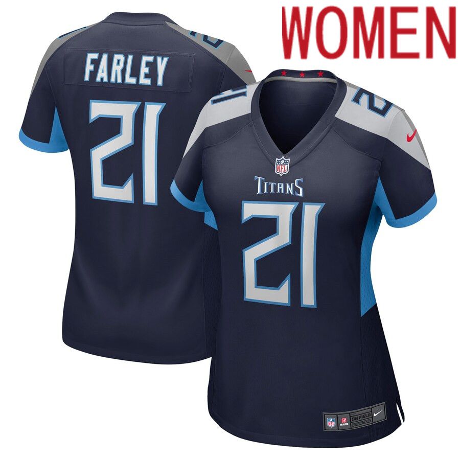 Women Tennessee Titans #21 Matthias Farley Nike Navy Game NFL Jersey->women nfl jersey->Women Jersey